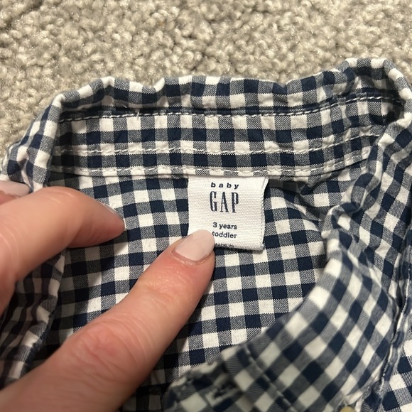 Gap 3T Gingham Button Up - Picture 2 of 3